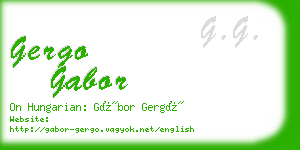 gergo gabor business card